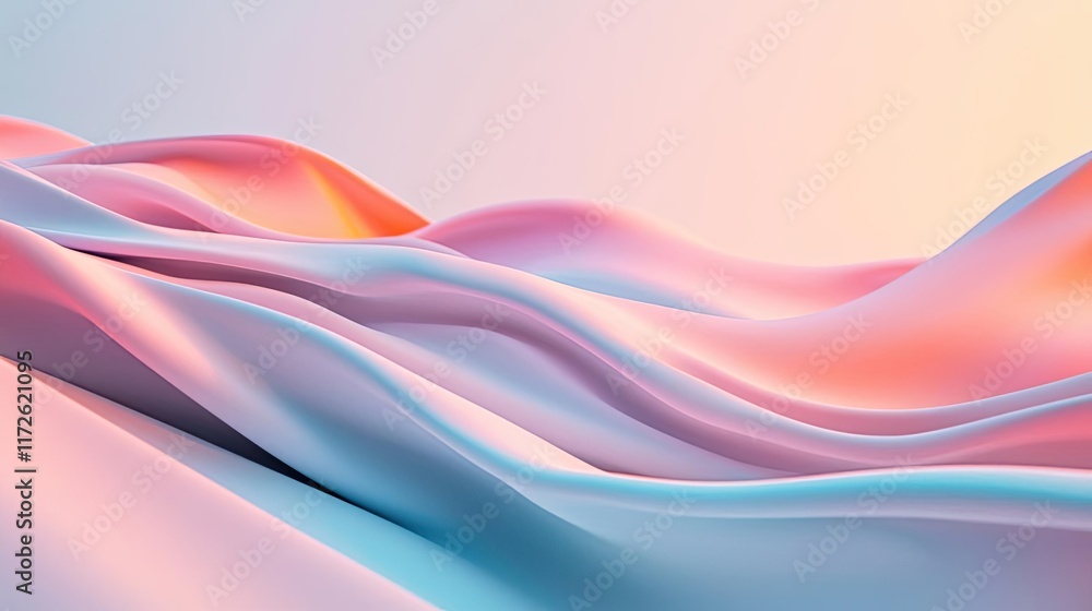 Poster Soft abstract background idea. Abstract gradients create a serene and tranquil landscape of flowing colors.