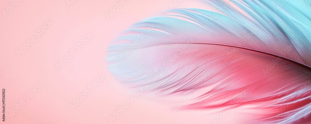 Poster Feather abstract background concept. A soft gradient of pastel colors with delicate feather-like textures on a smooth backdrop.