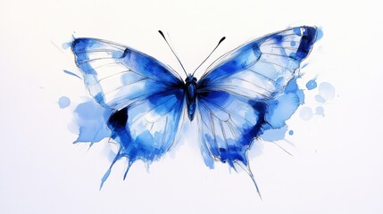 Colorfull butterfly painting on white background