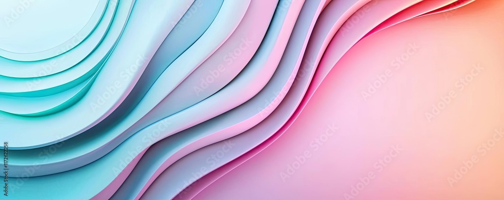 Poster Soft abstract background idea. Colorful layered design with smooth curves and gradients for artistic backgrounds.