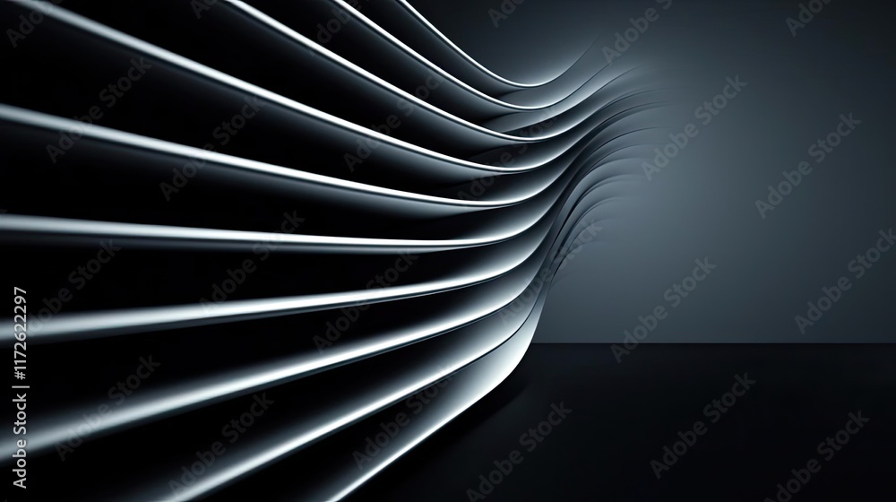 Poster Smoke abstract background idea. Abstract waves of light create a modern and minimalistic design in a dark space.