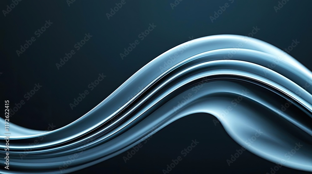 Poster smoke abstract background idea. elegant blue wave design with smooth curves and a modern aesthetic o