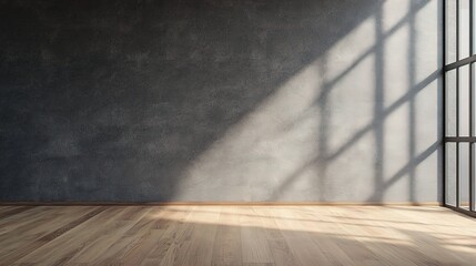 Modern Office Interior with Blank Wall and Natural Light