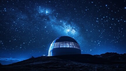 Observatory under a starry sky highlighting the beauty of the cosmos at night