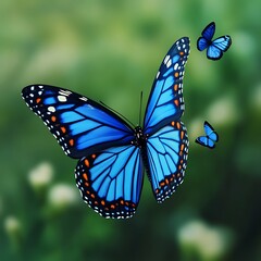 Fototapeta premium the beauty of the blue morpho butterfly in nature 