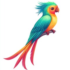 Fototapeta premium Vibrant Colorful Parrot Perched on Branch