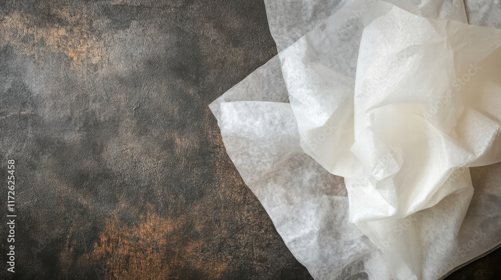 Aufkleber intimate tissue paper with rustic charm on textured surface, creating warm and inviting atmosphere. 