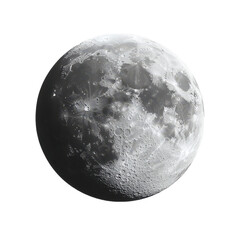 Luminous Moon on Serene Canvas, a tranquil celestial body set against a pure white backdrop, evoking simplicity and elegance.