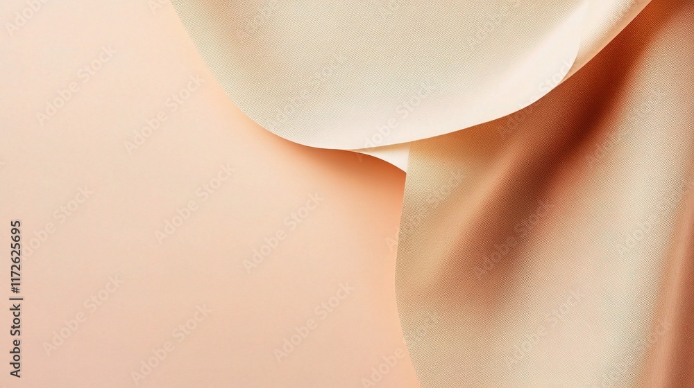 Poster soft beige paper texture with smooth folded background design