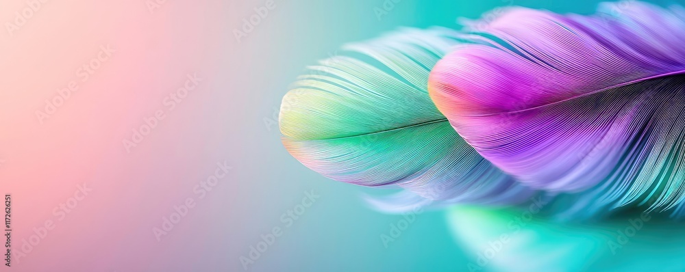 Poster Feather abstract background concept. Colorful feathers with soft textures, perfect for creative design projects.
