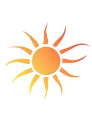 Naklejka premium Yellow Solar Sunshine Sun Icon Logo Symbol white Background 