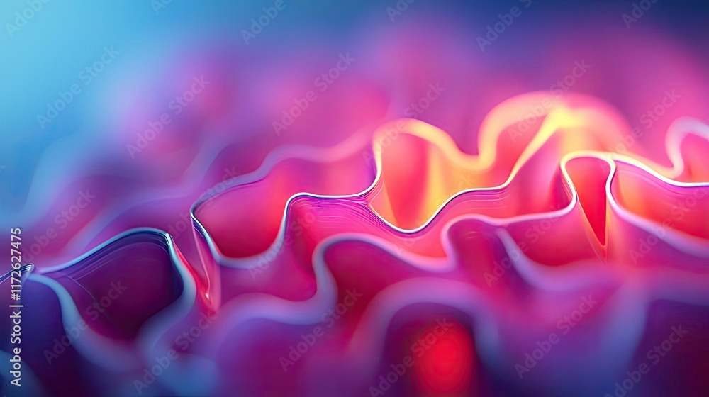 Aufkleber Soft abstract background idea. Vibrant abstract waves in vivid colors create a stunning visual texture and depth.