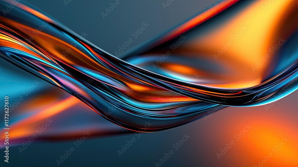 Poster Soft abstract background idea. Abstract vibrant wave design featuring colorful fluid shapes and smooth textures.