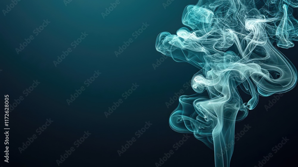 Poster smoke abstract background idea. abstract smoke patterns swirling in a serene blue background, creati