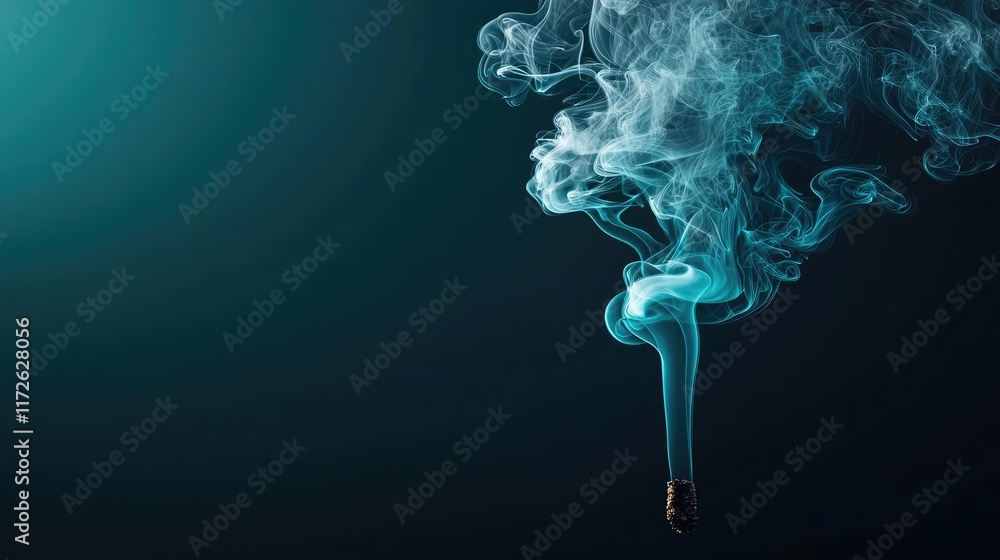 Aufkleber Smoke abstract background idea. Elegant swirling smoke pattern creating an ethereal atmosphere in calm colors.