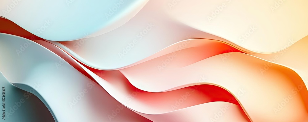 Poster Soft abstract background idea. Abstract wavy shapes in soothing colors create a modern and artistic background.