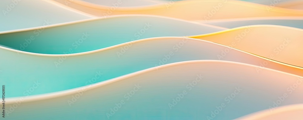 Aufkleber Soft abstract background idea. Abstract waves in soft pastel colors creating a soothing visual flow.