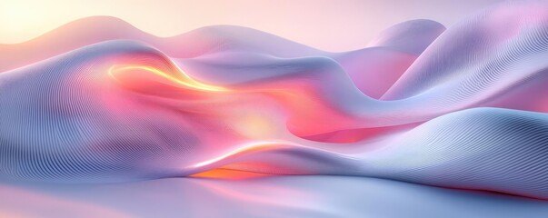 Obraz premium Soft abstract background idea. Abstract waves of soft pastel colors creating a serene and dreamlike atmosphere.