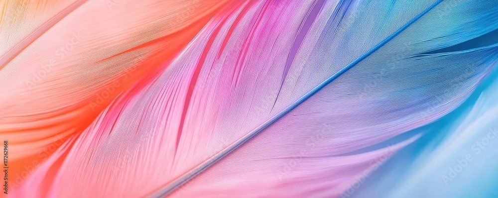 Poster feather abstract background concept. vibrant feather textures blending colors in harmony, showcasing