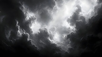 Obraz premium Abstract Black and White Backgrounds. Dramatic monochrome image of stormy clouds. The grayscale palette highlights the textures and contrast