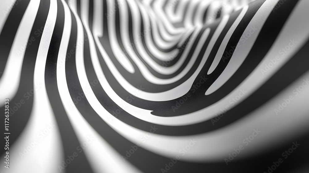 Poster abstract black and white backgrounds. mesmerizing abstract black and white wave pattern. digital art
