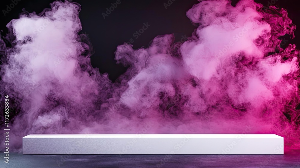 Poster smoke abstract background idea. a vibrant display featuring colorful smoke effects on a dark backgro