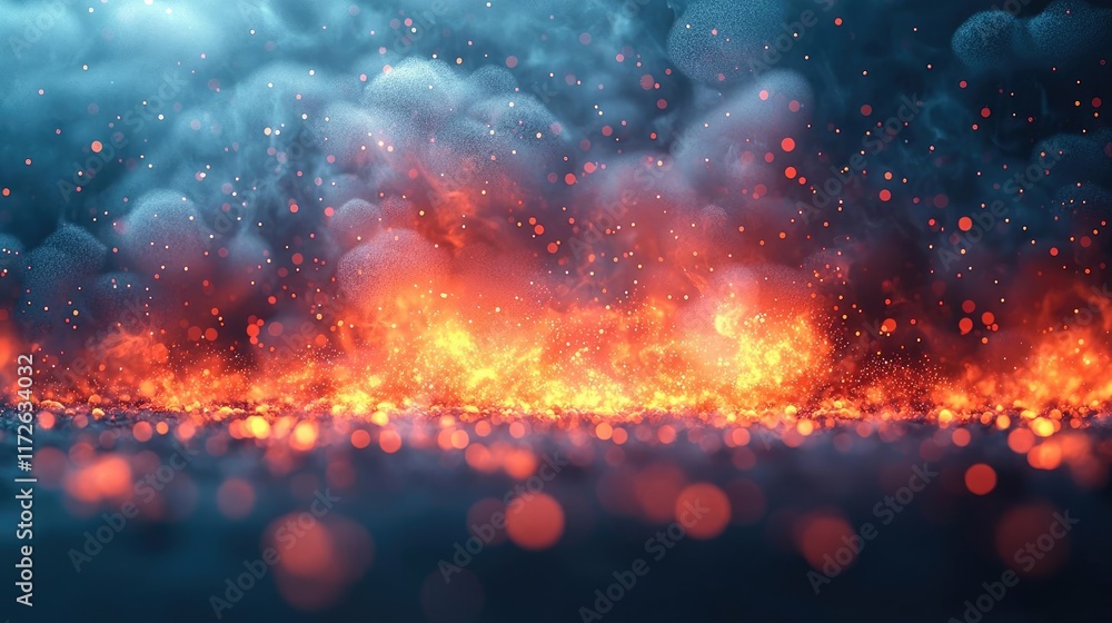 Aufkleber smoke abstract background idea. a vivid display of molten lava flowing through clouds, highlighting 