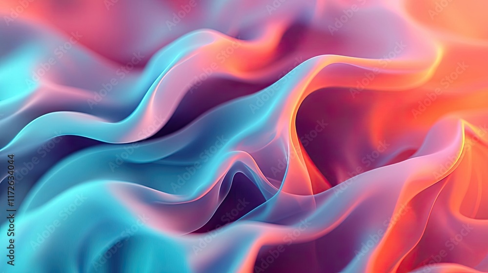 Aufkleber Smoke abstract background idea. Colorful flowing waves create a vibrant and dynamic abstract background.