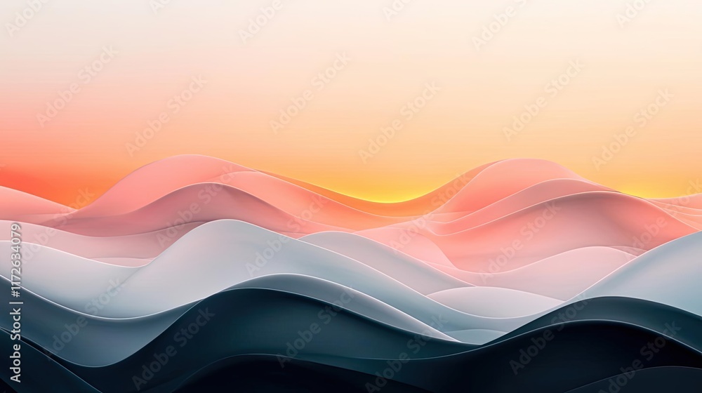 Aufkleber Smoke abstract background idea. Abstract wave-like forms with soft colors and gradients for creative design projects.