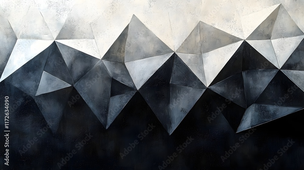 Poster abstract black and white backgrounds. abstract painting depicting a grayscale mountain range with ge