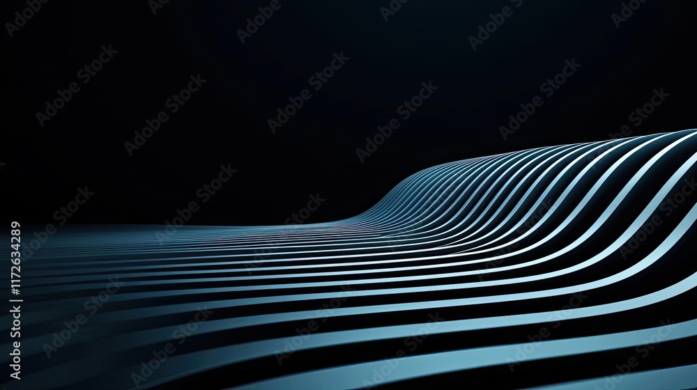 Aufkleber smoke abstract background idea. abstract wavy lines create a serene blue pattern against a dark back