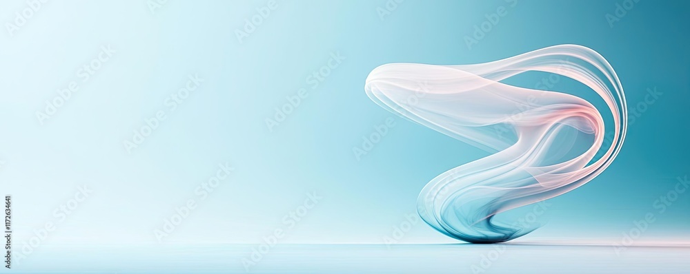 Aufkleber smoke abstract background idea. abstract swirling lines create a serene blue background with artisti