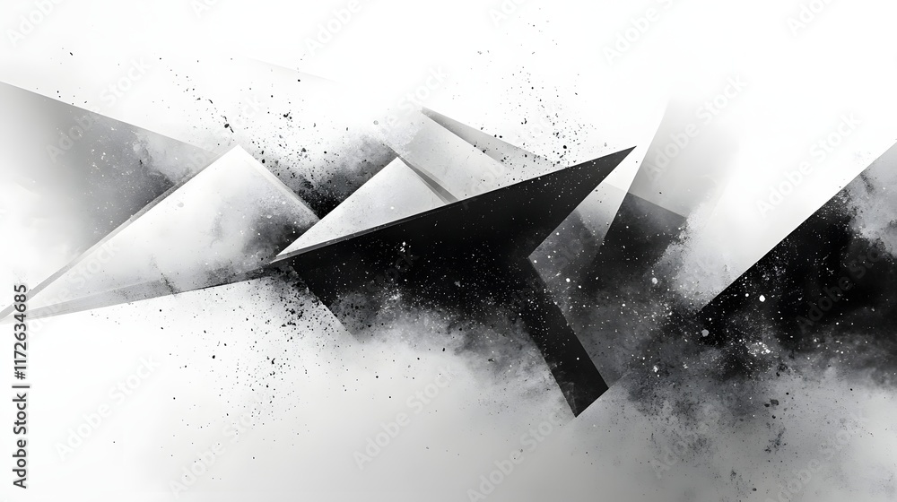 Poster abstract black and white backgrounds. an abstract artwork featuring a monochrome composition of expl