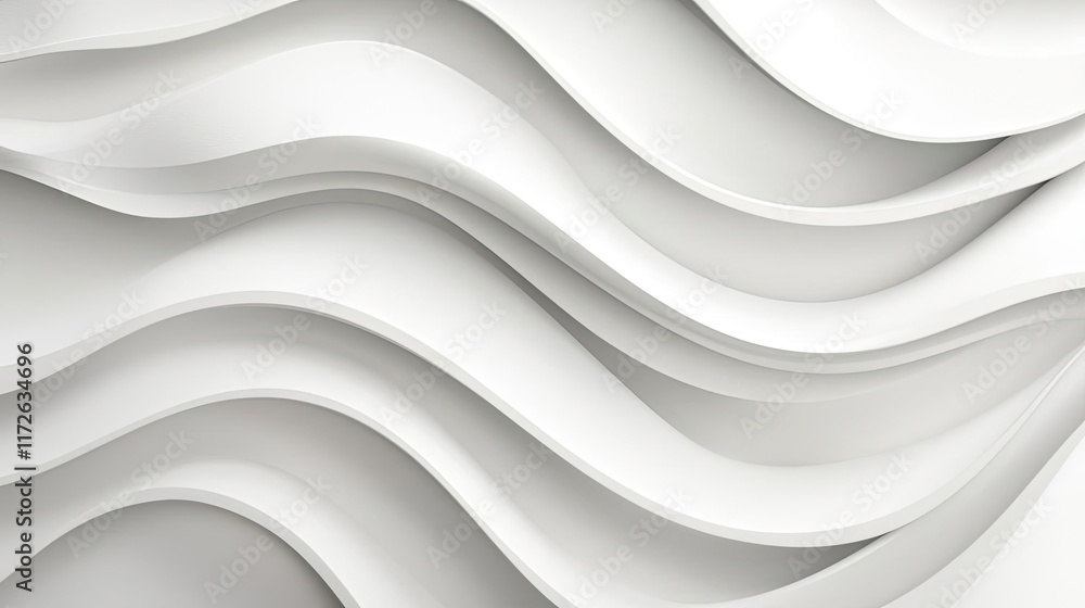 Poster Smoke abstract background idea. Abstract wave pattern in white, creating a sense of fluidity and modern design aesthetics.