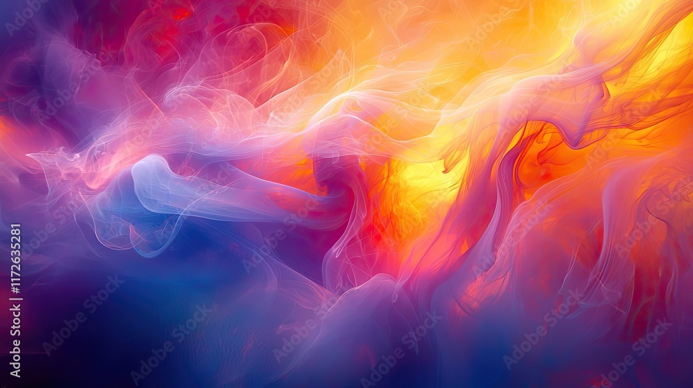 Aufkleber Smoke abstract background idea. Vibrant abstract background with flowing colors and dynamic patterns of light and shadow.