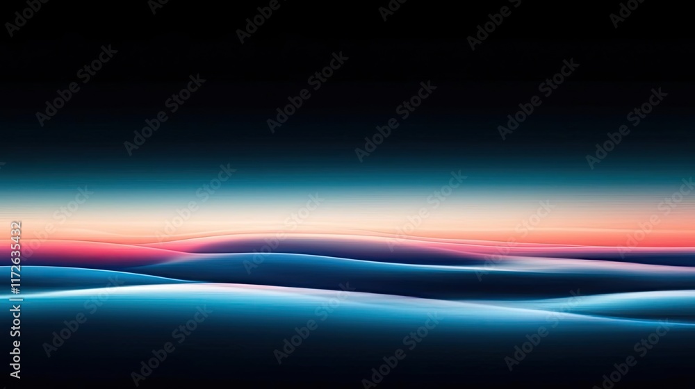 Poster Smoke abstract background idea. A serene gradient landscape showcasing soft curves and a vibrant color transition.