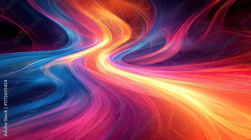 Aufkleber Smoke abstract background idea. A vibrant flow of colors creating a mesmerizing abstract pattern.