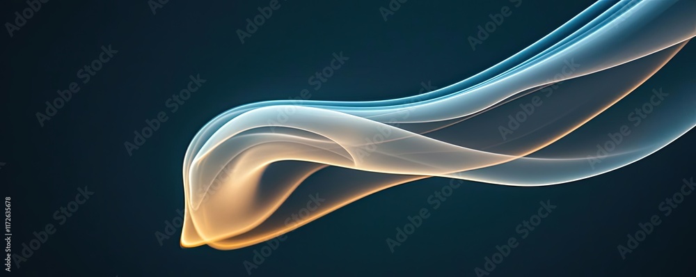 Poster smoke abstract background idea. elegant, flowing smoke waves in soft colors on a dark background.