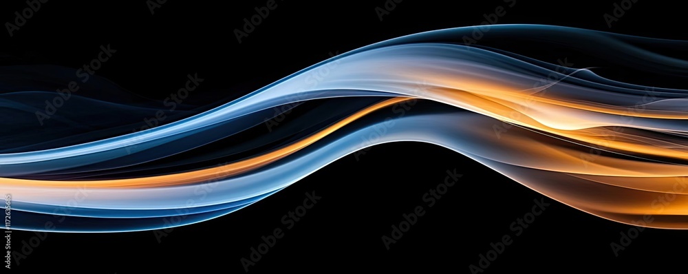Poster Smoke abstract background idea. Colorful abstract waves of light create dynamic visual energy on a dark background.