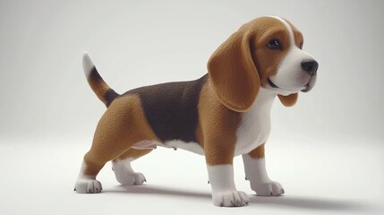 Playful beagle dog model studio environment 3d render realistic design indoor view creative concept