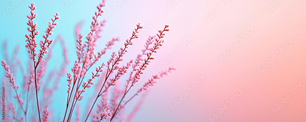 Aufkleber soft abstract background idea. delicate pink flowers with a soft pastel background create a serene a