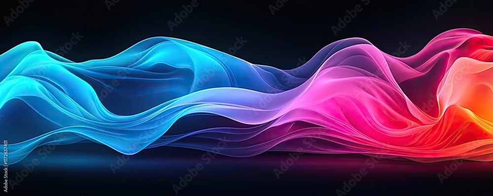 Poster Smoke abstract background idea. Colorful wave patterns blend seamlessly, creating a dynamic visual experience.