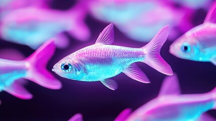 Naklejka premium Swimming fish in vibrant colors underwater world photo aquatic environment close-up view marine life concept