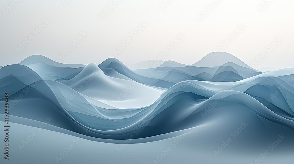 Poster Smoke abstract background idea. Abstract waves of blue create a serene and calming visual effect in this graphic design.