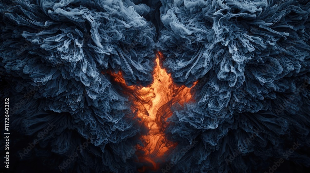 Poster Smoke abstract background idea. An abstract representation of fire and smoke blending in a dramatic display of nature.