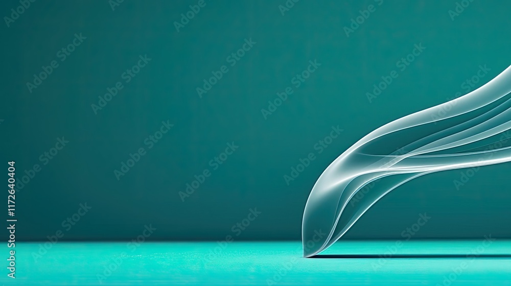 Poster smoke abstract background idea. elegant abstract smoke swirling against a teal background, creating 