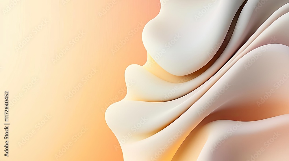 Poster Soft abstract background idea. A smooth, flowing abstract background with soft curves and warm pastel colors.