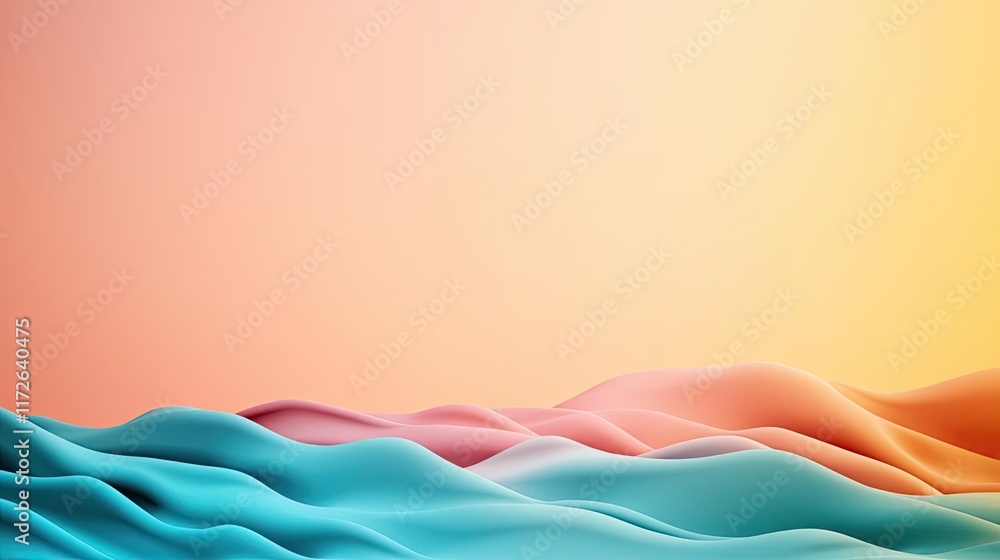 Aufkleber Soft abstract background idea. Abstract waves of color blend softly, creating a serene, modern backdrop.