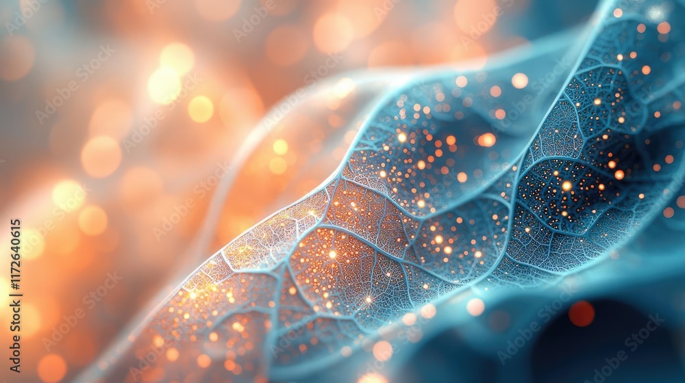 Aufkleber Soft abstract background idea. Intricate patterns of light and energy create a stunning visual of molecular structure.