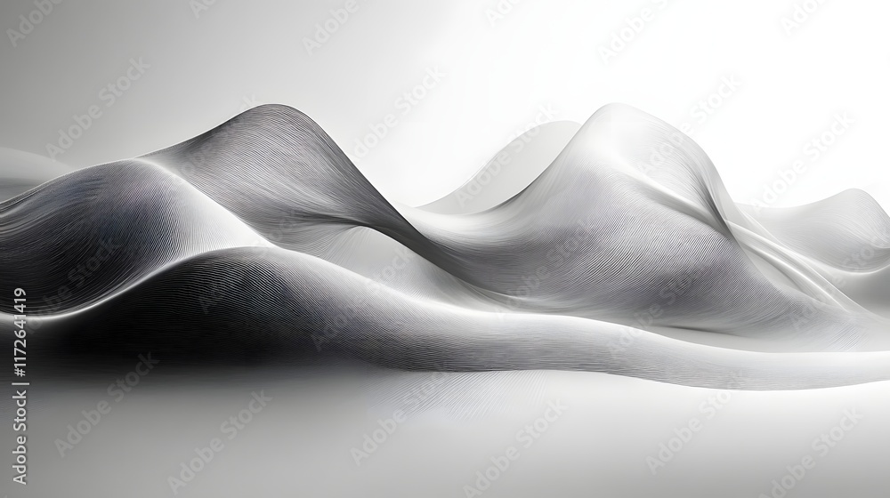 Poster abstract black and white backgrounds. abstract grayscale image of flowing hills, evoking serenity an